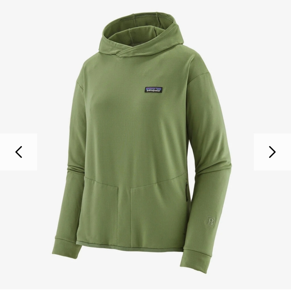 Patagonia Women's R1® Thermal Pullover Hoody Terrain Green Size Large EUC